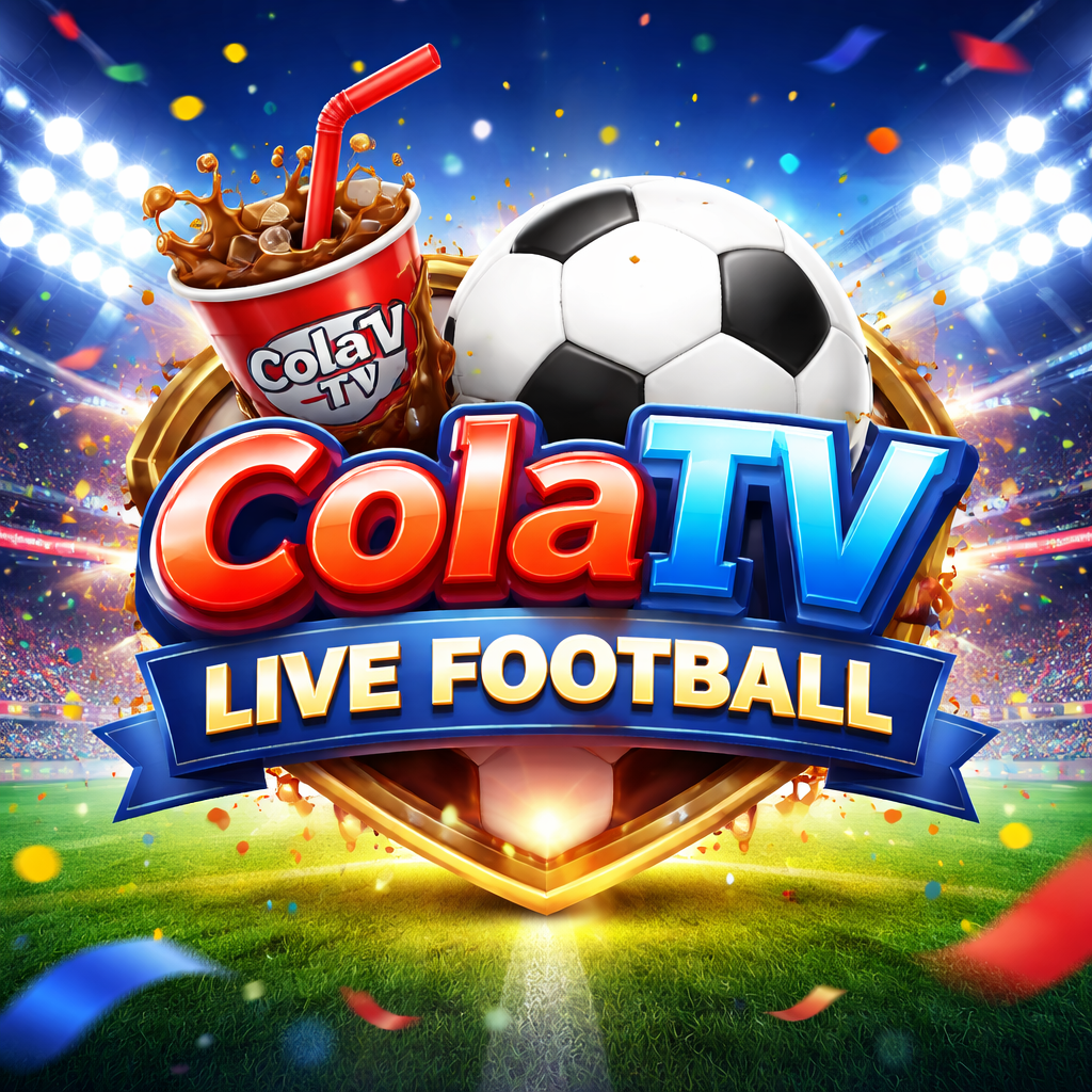ColaTV Live Football app displaying live soccer match with score updates and streaming controls